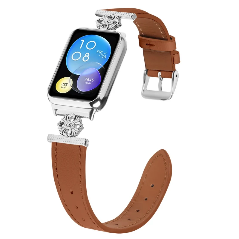 Auffallend Modisch Xiaomi Smart Band 8 Pro Echtes Leder Und Metall Armband