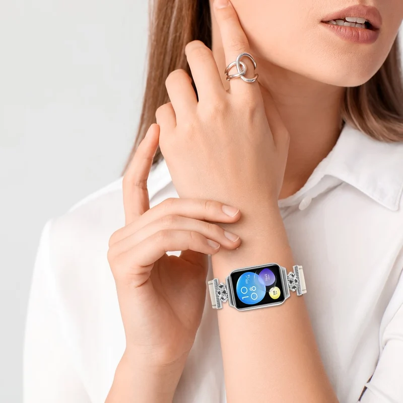 Auffallend Modisch Xiaomi Smart Band 8 Pro Echtes Leder Und Metall Armband