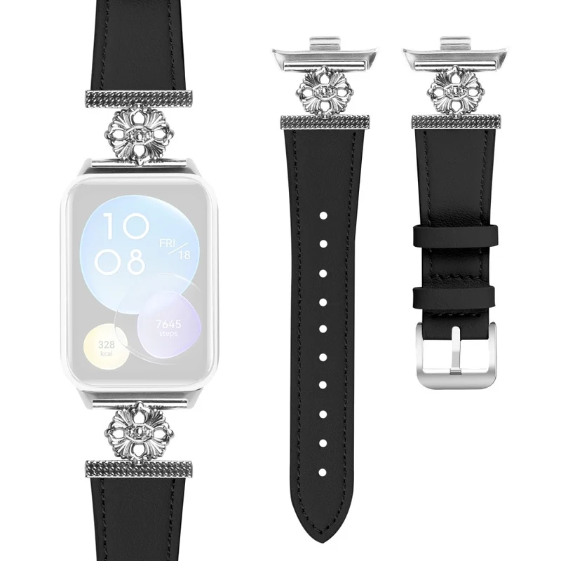 Auffallend Modisch Xiaomi Smart Band 8 Pro Echtes Leder Und Metall Armband