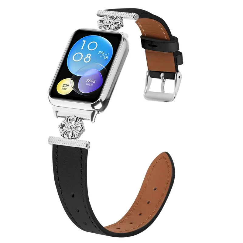 Auffallend Modisch Xiaomi Smart Band 8 Pro Echtes Leder Und Metall Armband
