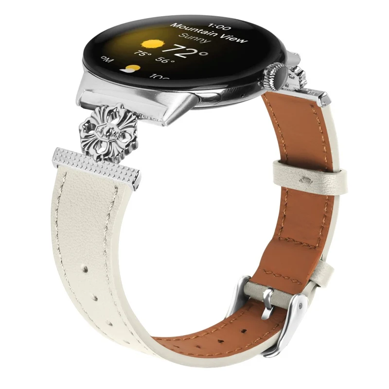 Modisch Google Smartwatch Echtes Leder Und Metall Universell Armband