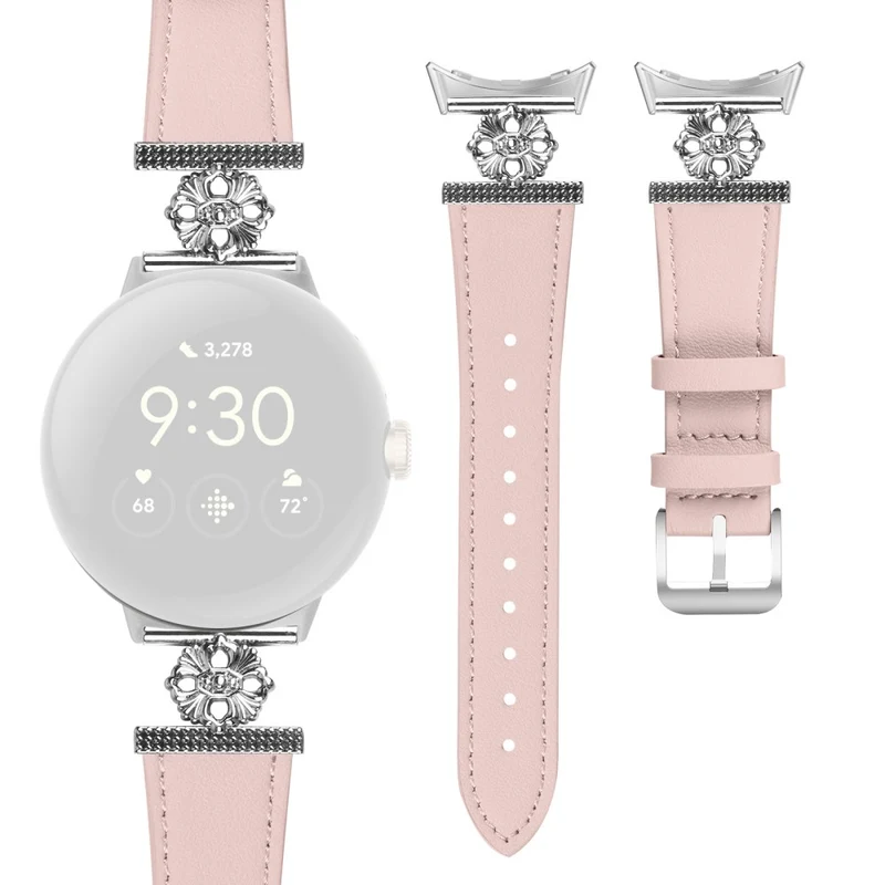 Modisch Google Smartwatch Echtes Leder Und Metall Universell Armband