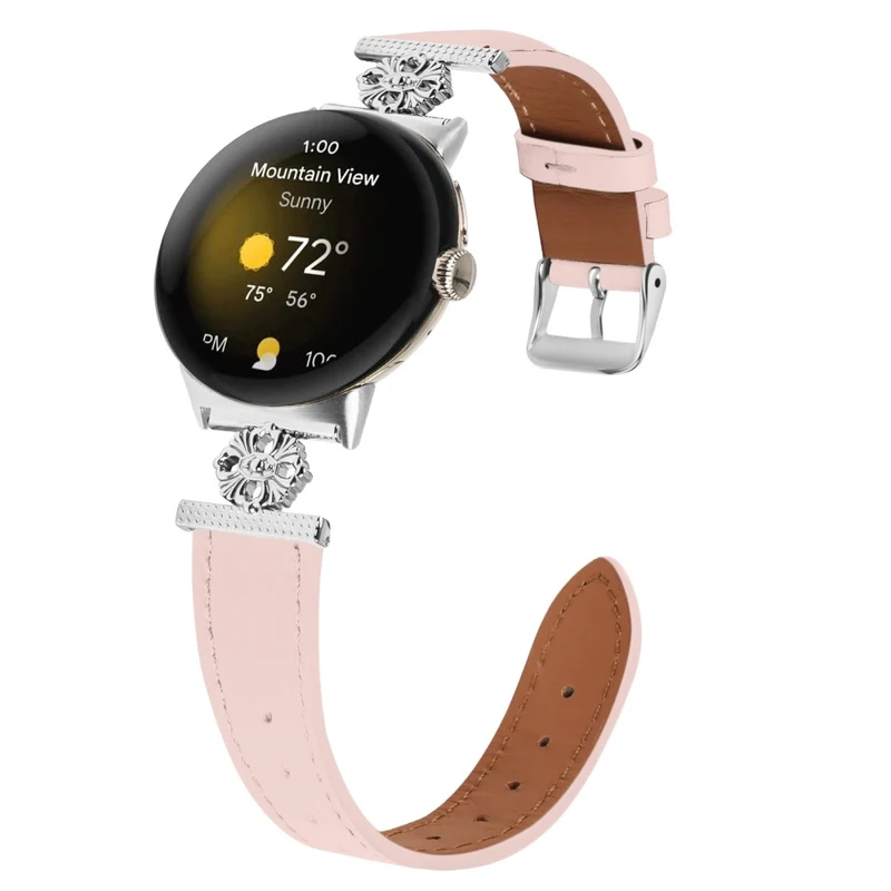 Modisch Google Smartwatch Echtes Leder Und Metall Universell Armband