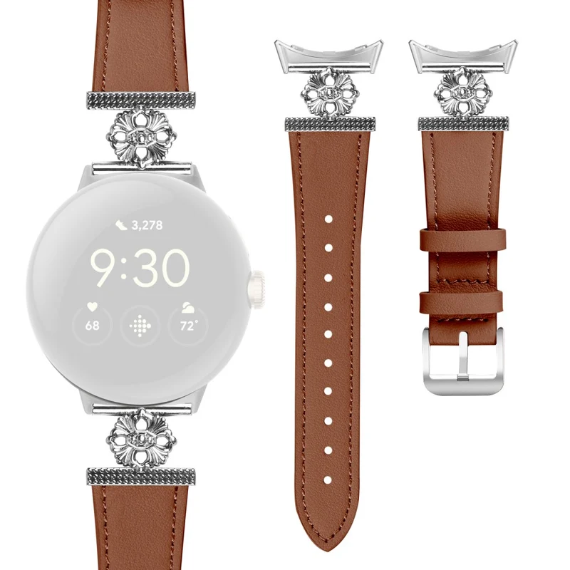 Modisch Google Smartwatch Echtes Leder Und Metall Universell Armband