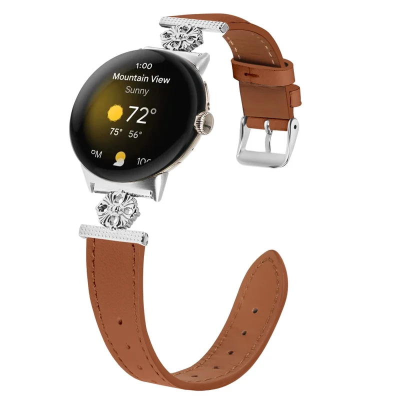 Modisch Google Smartwatch Echtes Leder Und Metall Universell Armband