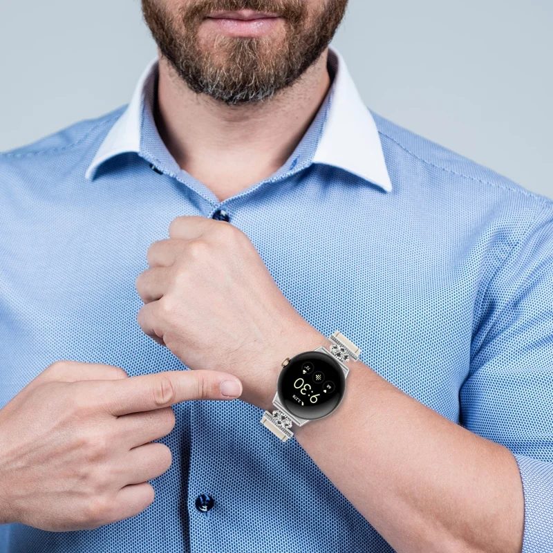 Unglaublich Angenehm Google Pixel Watch 2 Echtes Leder Und Metall Armband