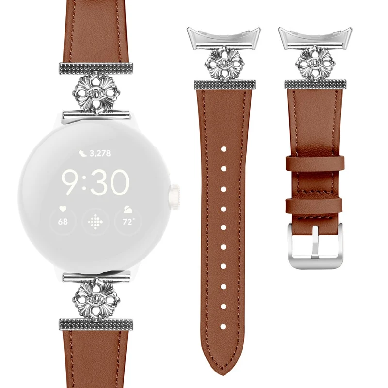 Unglaublich Angenehm Google Pixel Watch 2 Echtes Leder Und Metall Armband