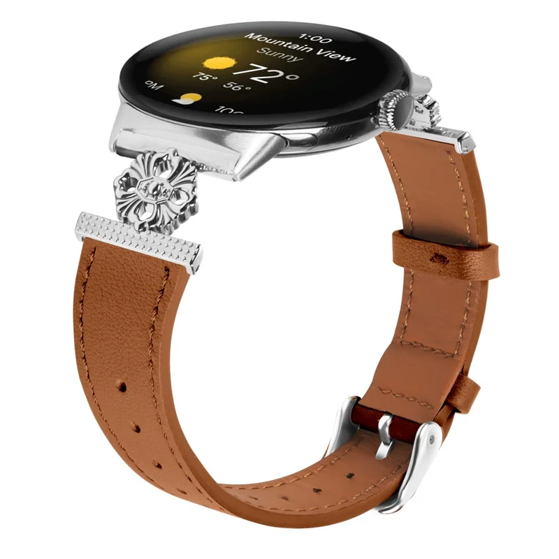 Unglaublich Angenehm Google Pixel Watch 2 Echtes Leder Und Metall Armband