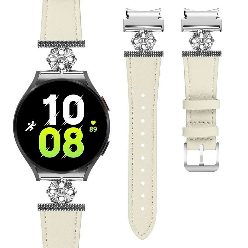 Bemerkenswert Langlebig Samsung Galaxy Watch 7 40mm / Samsung Galaxy Watch 7 44mm Echtes Leder Und Metall Universell Armband