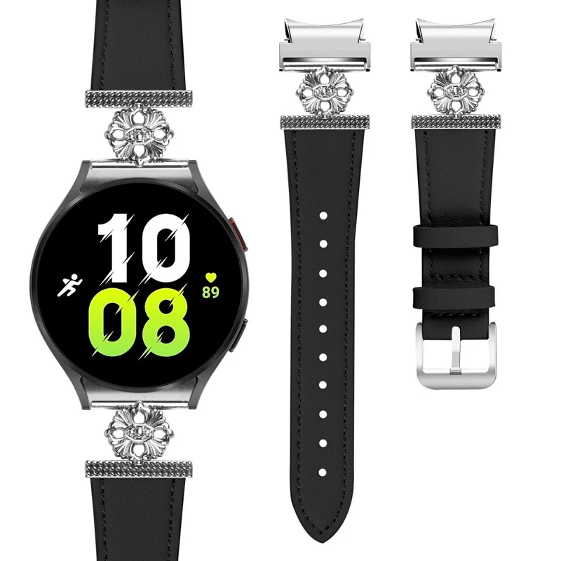 Bemerkenswert Langlebig Samsung Galaxy Watch 7 40mm / Samsung Galaxy Watch 7 44mm Echtes Leder Und Metall Universell Armband