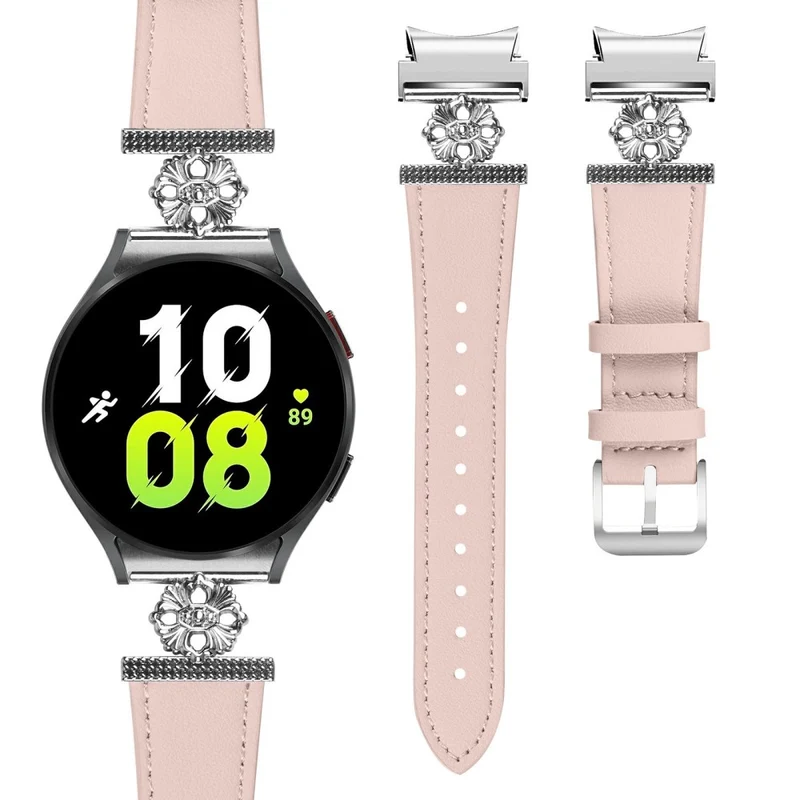 Bemerkenswert Langlebig Samsung Galaxy Watch 7 40mm / Samsung Galaxy Watch 7 44mm Echtes Leder Und Metall Universell Armband