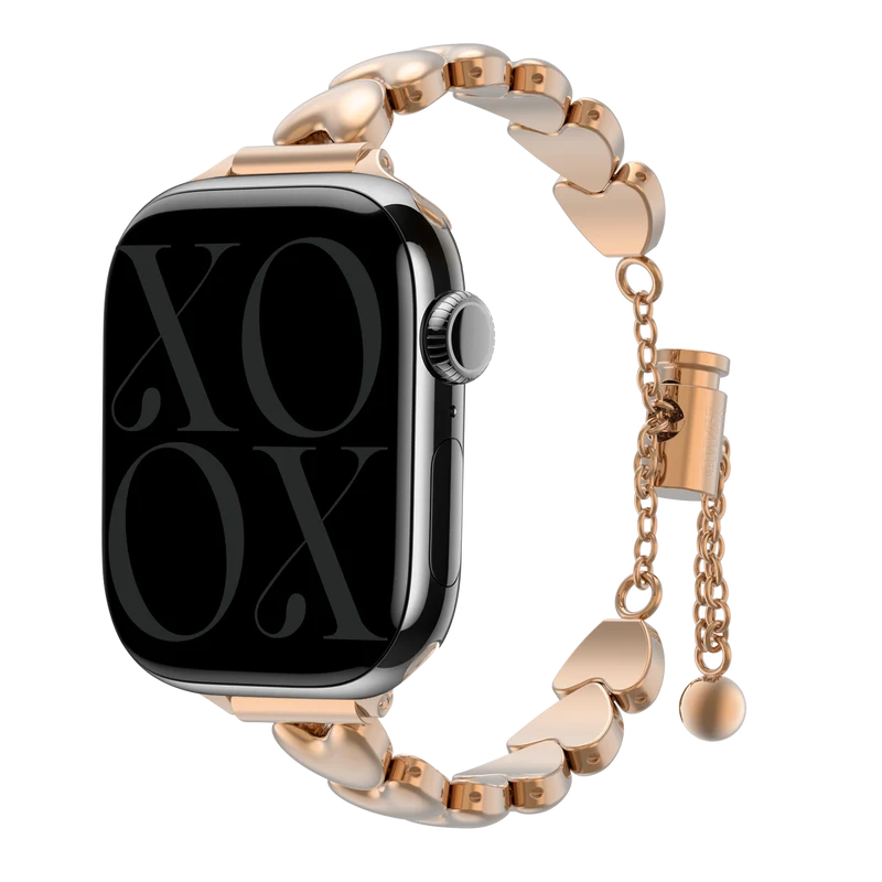 xoxo Wildhearts Apple Watch Stahlarmband 'Hearts' (Roségold)
