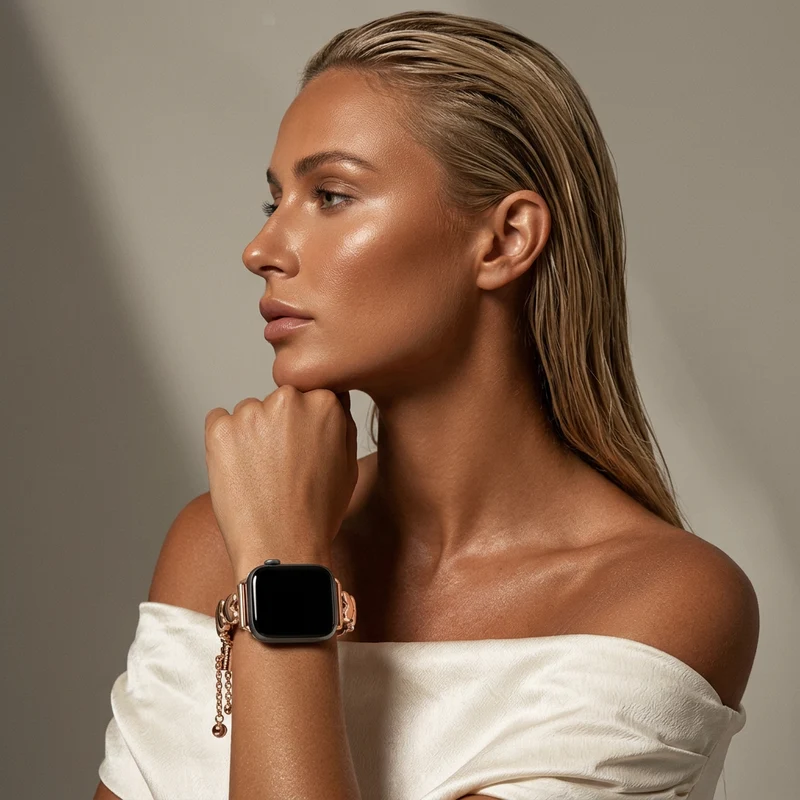 xoxo Wildhearts Apple Watch Stahlarmband 'Hearts' (Roségold)