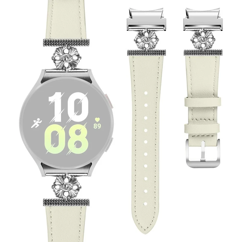 Reizend Samsung Smartwatch Echtes Leder Und Metall Universell Armband