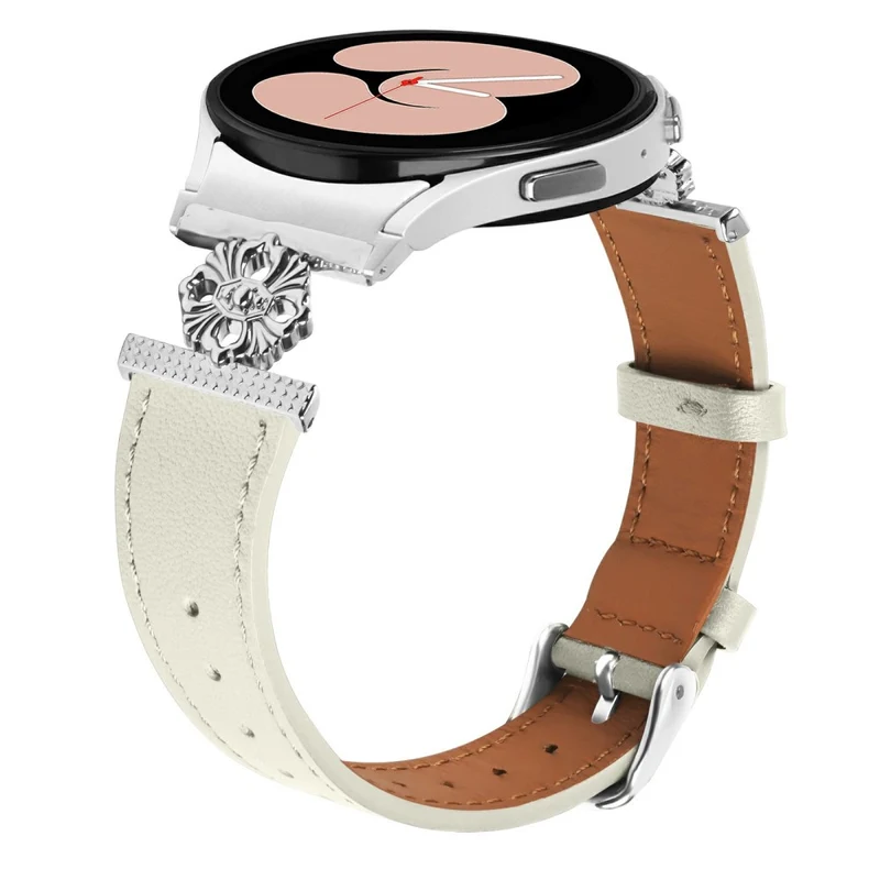 Reizend Samsung Smartwatch Echtes Leder Und Metall Universell Armband