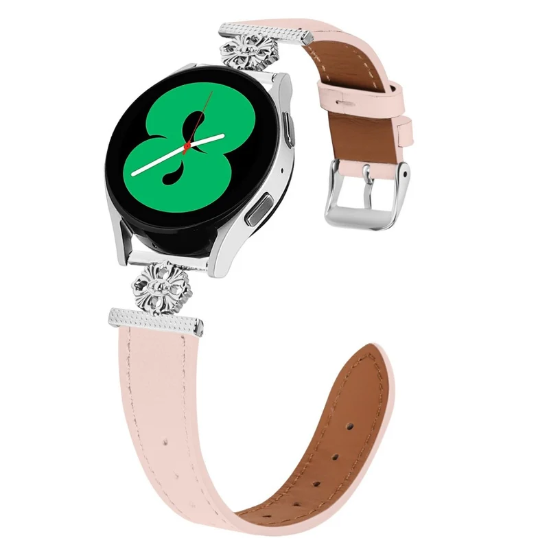Modisch Samsung Galaxy Watch 4 (40mm) / Samsung Galaxy Watch 4 (44mm) Echtes Leder Und Metall Universell Armband
