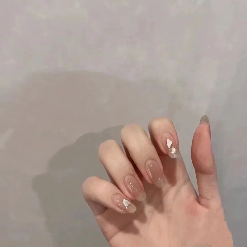 Elegante French Tip Press-On Nägel