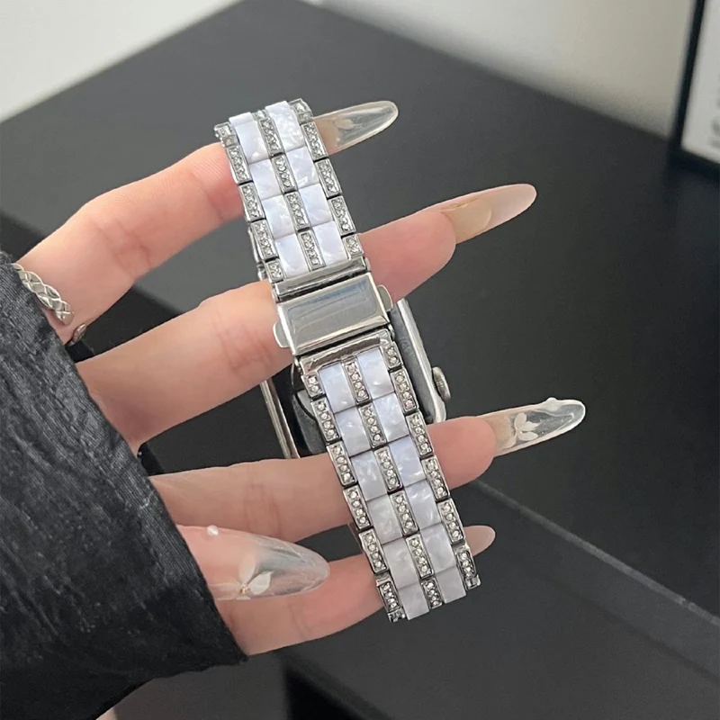 Bemerkenswert Robust Apple Smartwatch Metall Und Stein Universell Armband