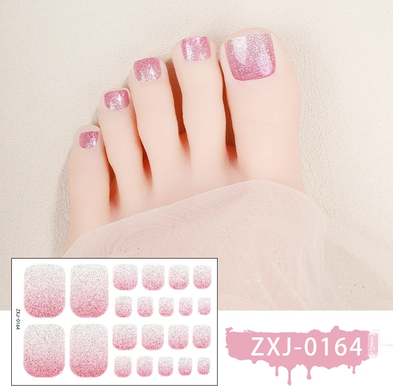Glitzernde Glitter-Fußnagel-Wraps