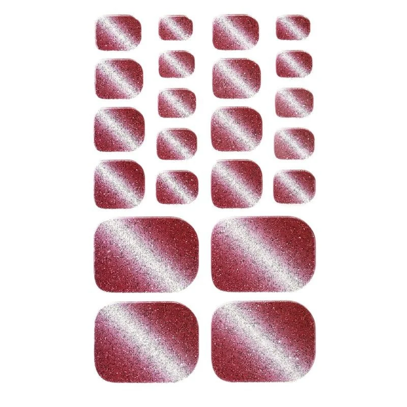 Glitter Gradient Zehennagel-Wickel