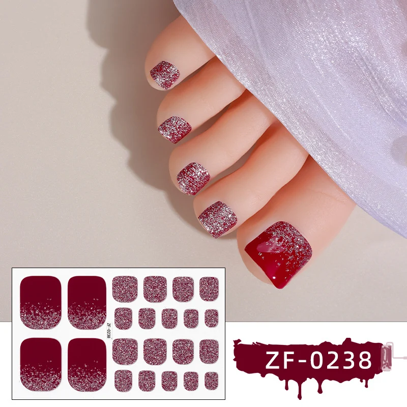 Glänzende Gel-Zehennagel-Wraps