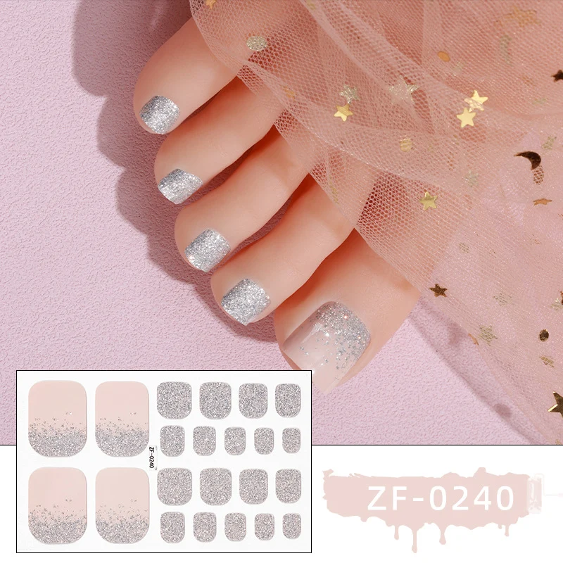 Glänzende Gel-Zehennagel-Wraps