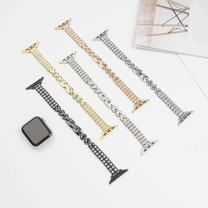 Unglaublich Süß Apple Smartwatch Metall Und Strass Universell Armband