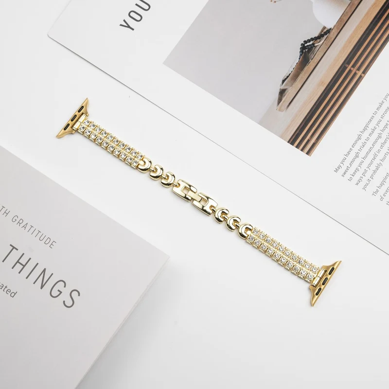 Unglaublich Süß Apple Smartwatch Metall Und Strass Universell Armband