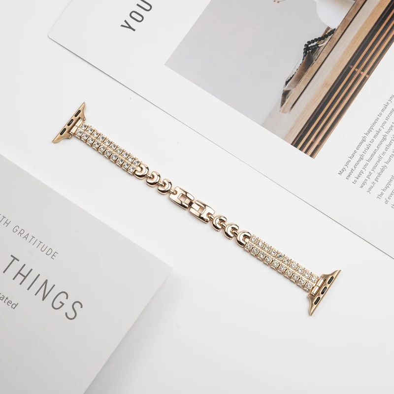 Unglaublich Süß Apple Smartwatch Metall Und Strass Universell Armband