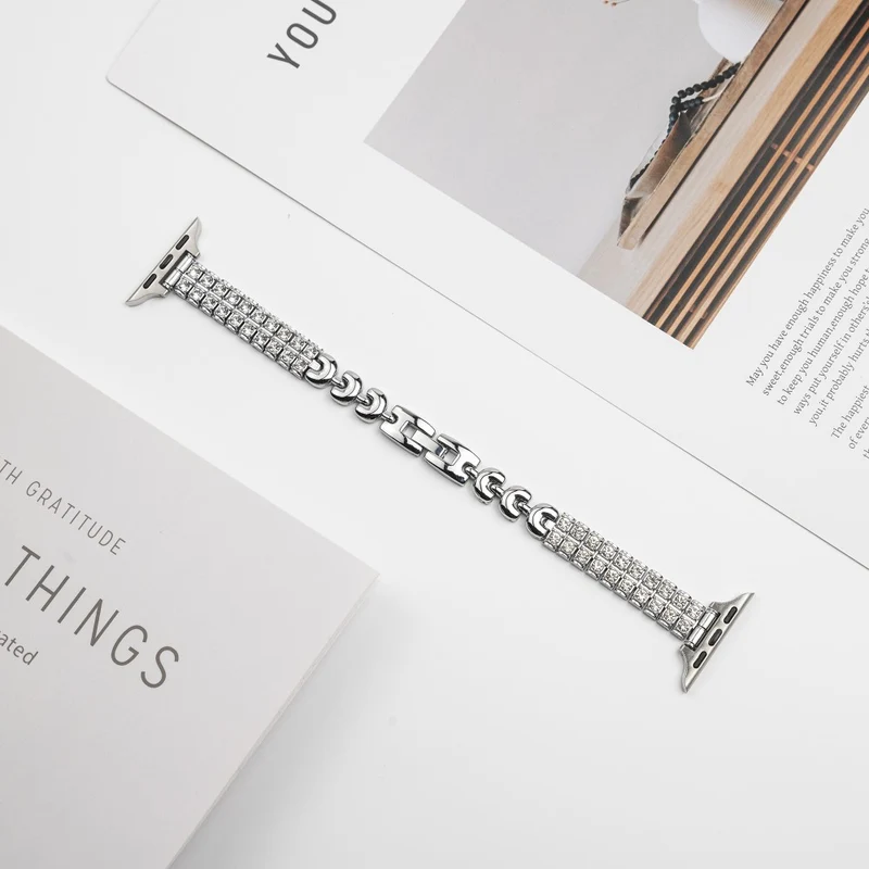 Unglaublich Süß Apple Smartwatch Metall Und Strass Universell Armband