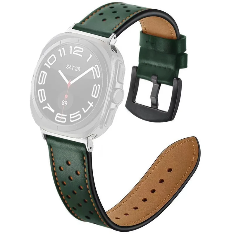 Sehr Haltbar Samsung Galaxy Watch Ultra 47mm Echtes Leder Armband