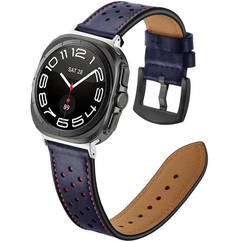 Sehr Haltbar Samsung Galaxy Watch Ultra 47mm Echtes Leder Armband