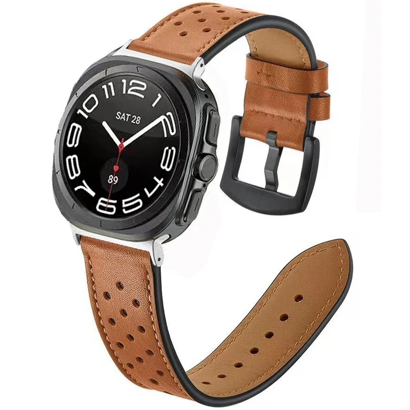 Sehr Haltbar Samsung Galaxy Watch Ultra 47mm Echtes Leder Armband