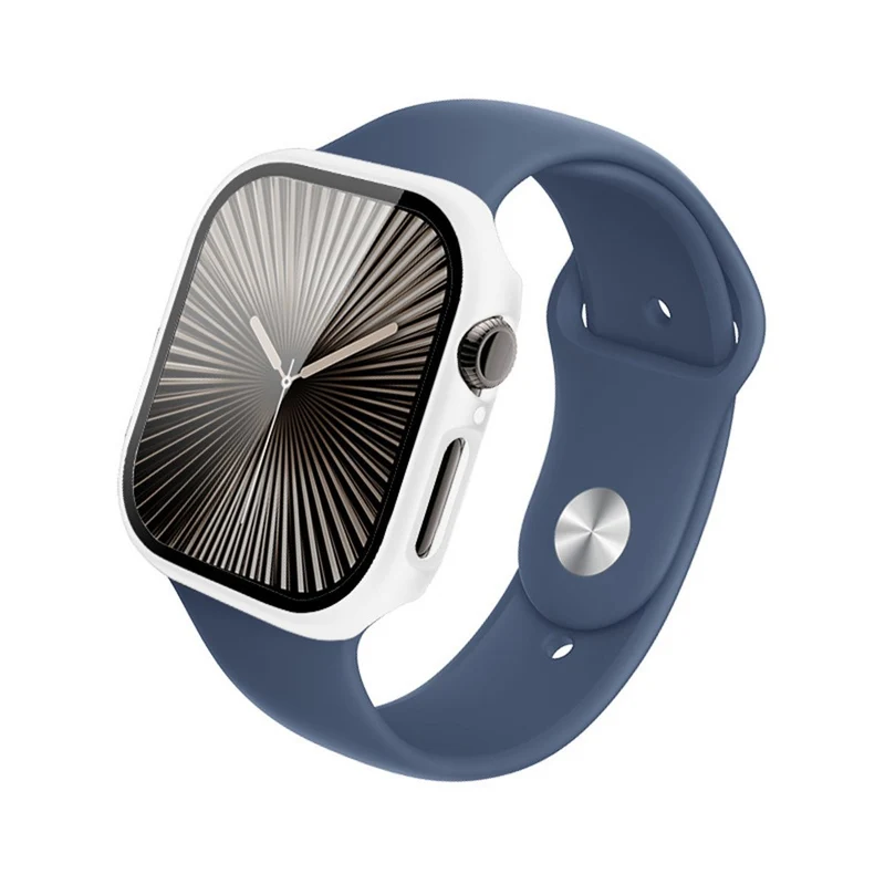 Weich Apple Watch Series 10 42mm Hülle mit Displayschutz in Glas und Silikon
