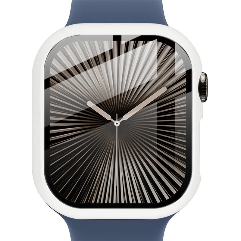 Weich Apple Watch Series 10 42mm Hülle mit Displayschutz in Glas und Silikon