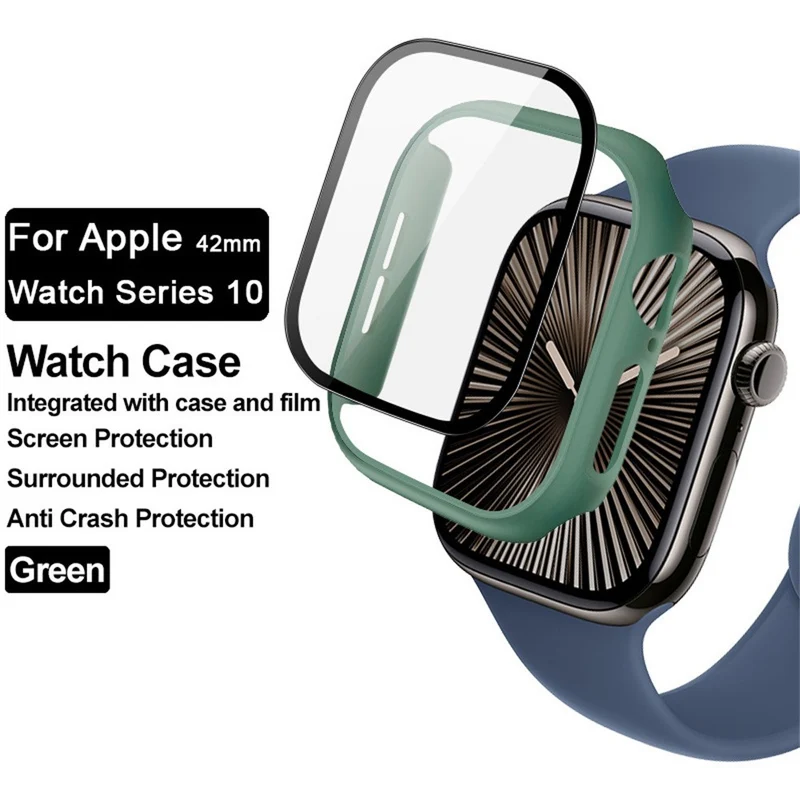 Weich Apple Watch Series 10 42mm Hülle mit Displayschutz in Glas und Silikon