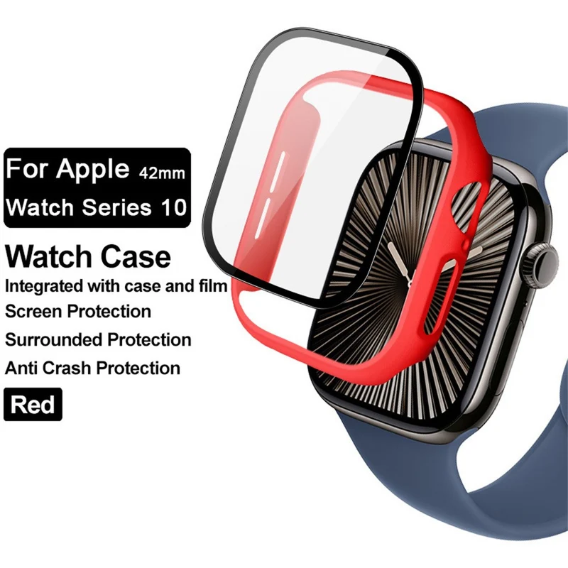 Weich Apple Watch Series 10 42mm Hülle mit Displayschutz in Glas und Silikon
