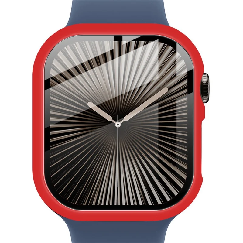 Weich Apple Watch Series 10 42mm Hülle mit Displayschutz in Glas und Silikon