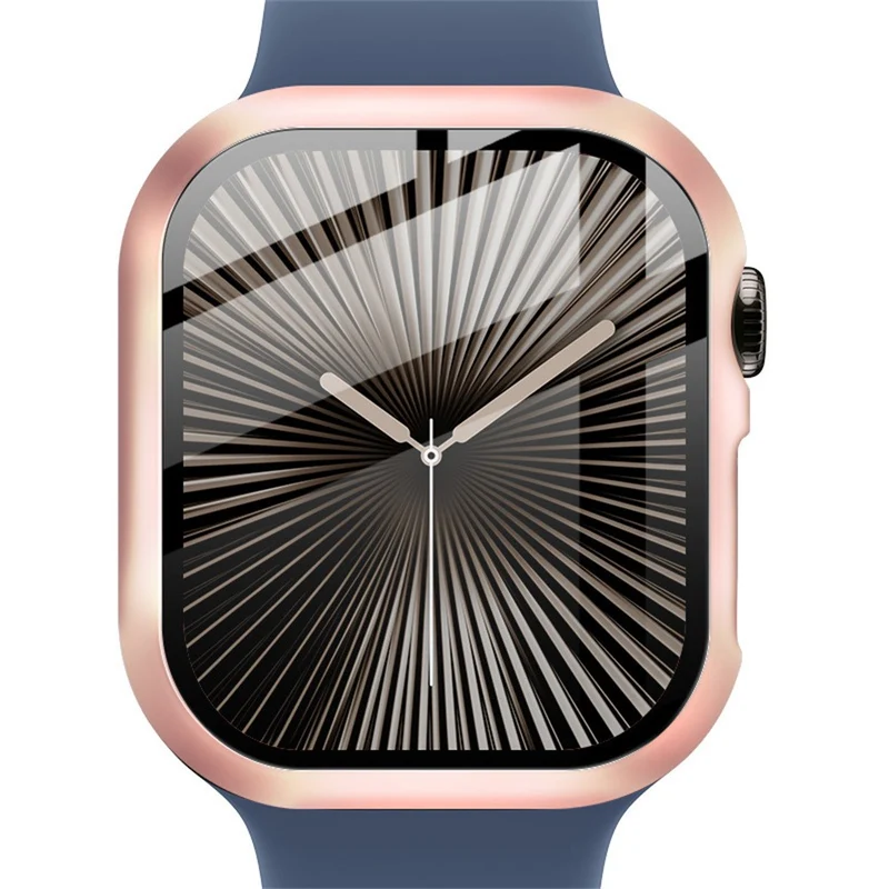 Weich Apple Watch Series 10 42mm Hülle mit Displayschutz in Glas und Silikon