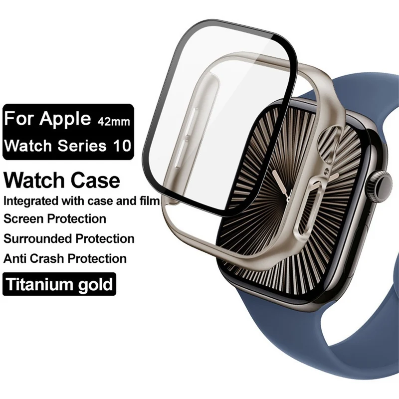 Weich Apple Watch Series 10 42mm Hülle mit Displayschutz in Glas und Silikon