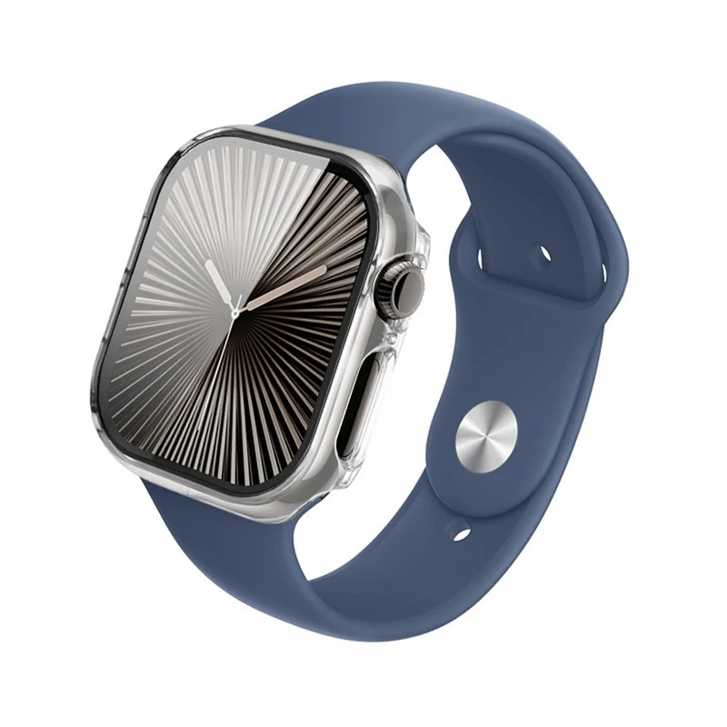 Weich Apple Watch Series 10 42mm Hülle mit Displayschutz in Glas und Silikon