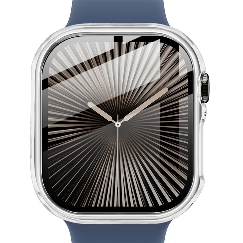 Weich Apple Watch Series 10 42mm Hülle mit Displayschutz in Glas und Silikon