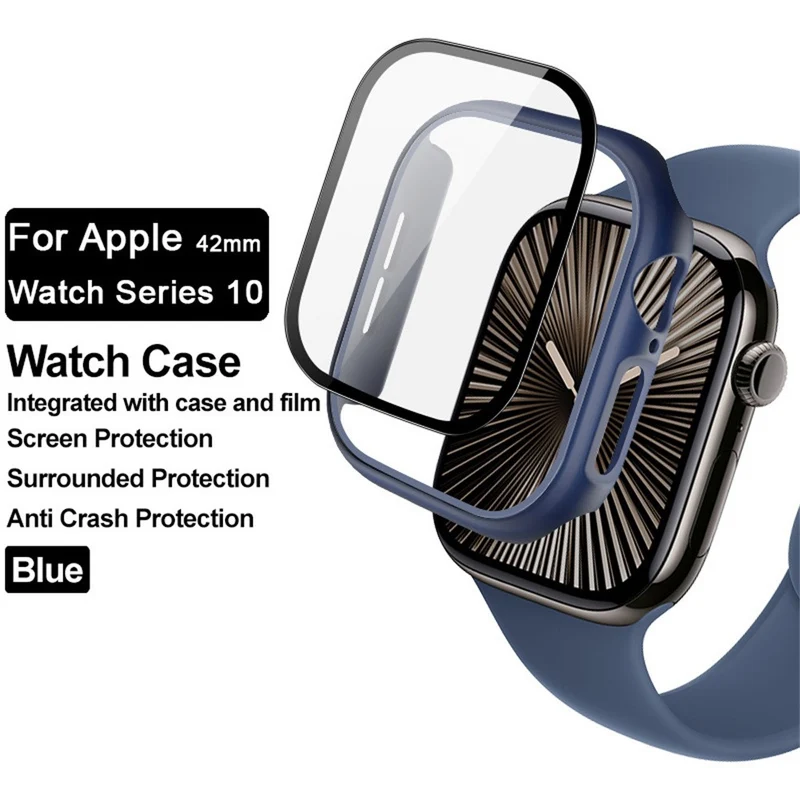 Weich Apple Watch Series 10 42mm Hülle mit Displayschutz in Glas und Silikon