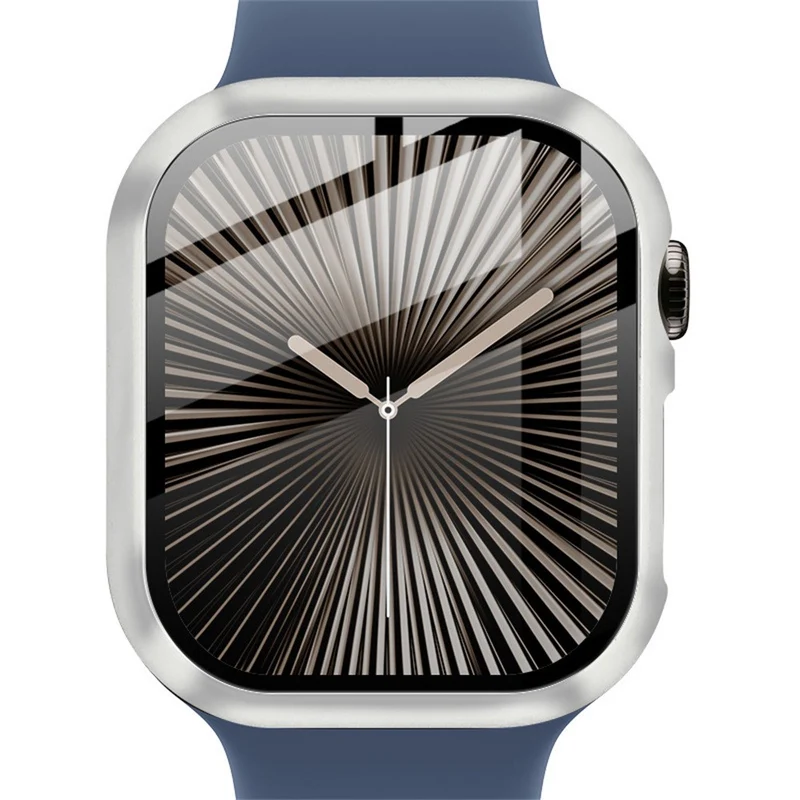Weich Apple Watch Series 10 42mm Hülle mit Displayschutz in Glas und Silikon