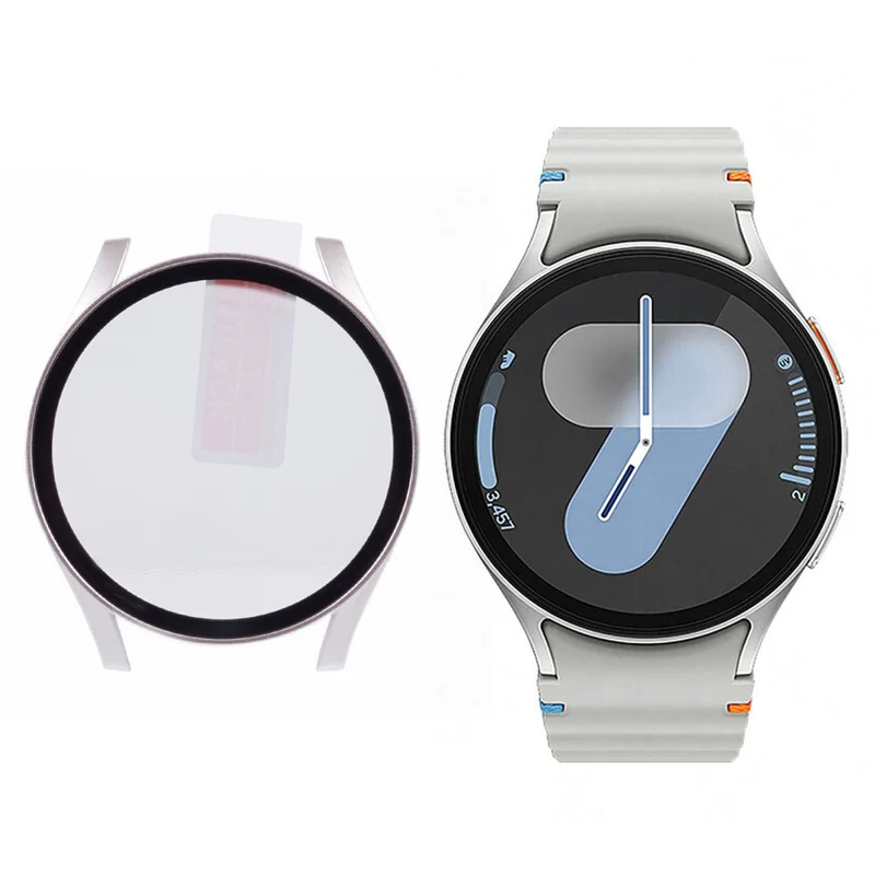 Auffallend Gut Samsung Galaxy Watch 7 40mm Hülle mit Displayschutz in Glas und Silikon
