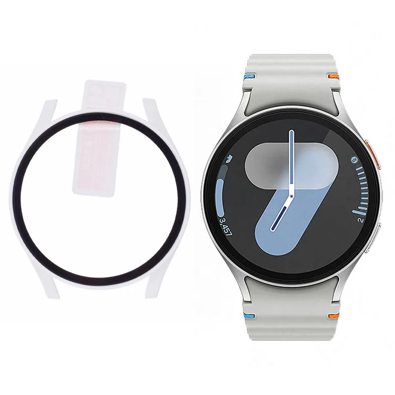 Auffallend Gut Samsung Galaxy Watch 7 40mm Hülle mit Displayschutz in Glas und Silikon