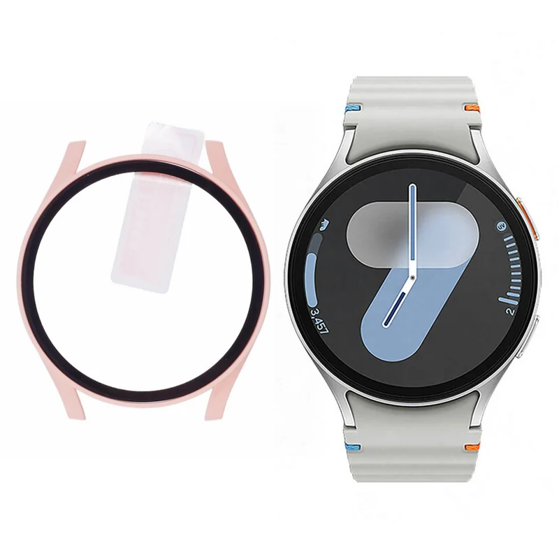 Auffallend Gut Samsung Galaxy Watch 7 40mm Hülle mit Displayschutz in Glas und Silikon