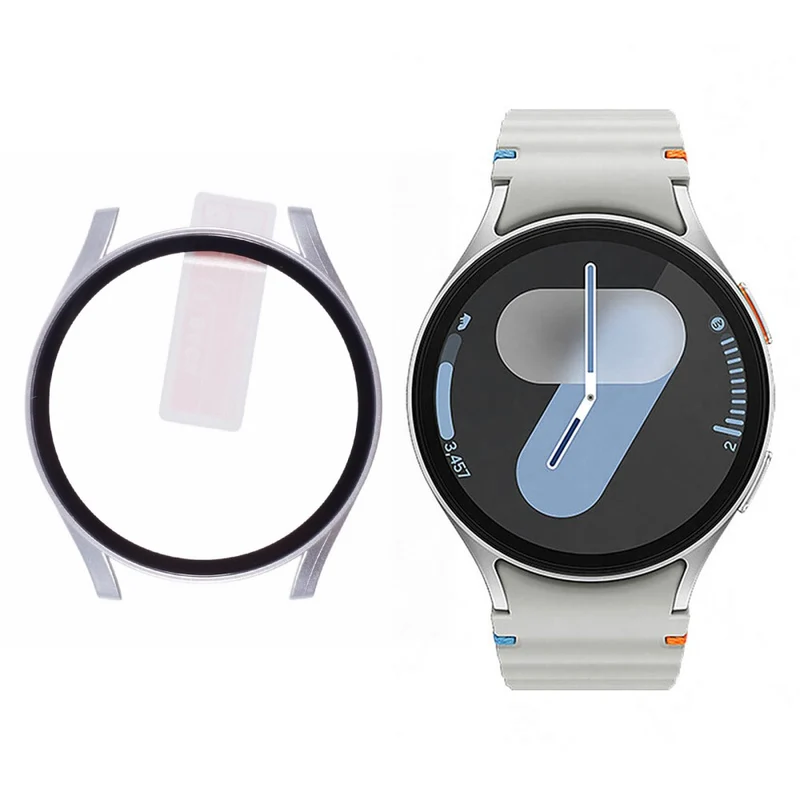 Auffallend Gut Samsung Galaxy Watch 7 40mm Hülle mit Displayschutz in Glas und Silikon
