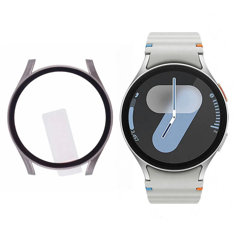 Auffallend Gut Samsung Galaxy Watch 7 40mm Hülle mit Displayschutz in Glas und Silikon