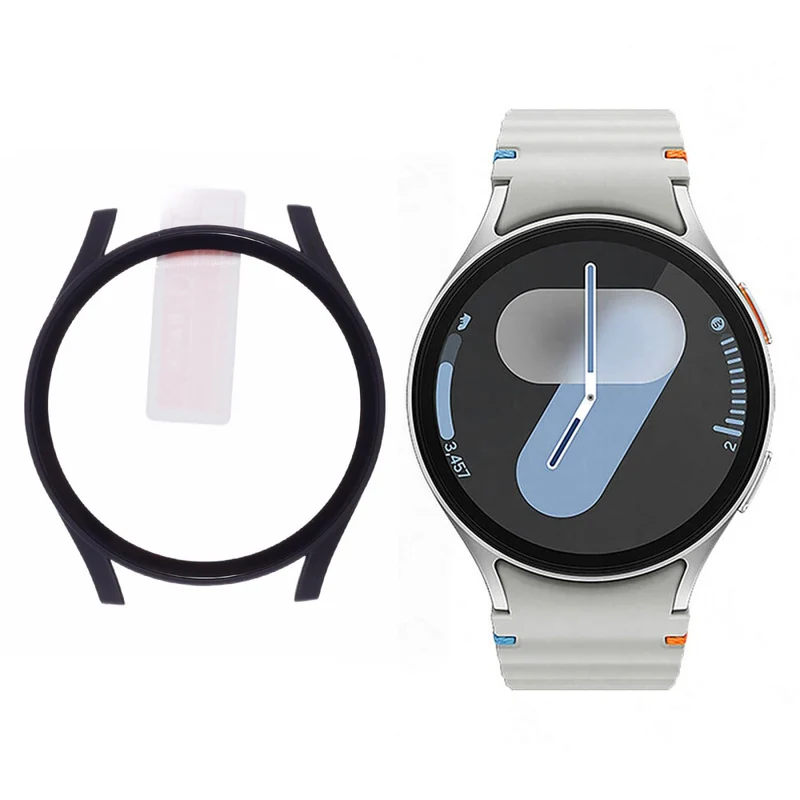 Auffallend Gut Samsung Galaxy Watch 7 40mm Hülle mit Displayschutz in Glas und Silikon